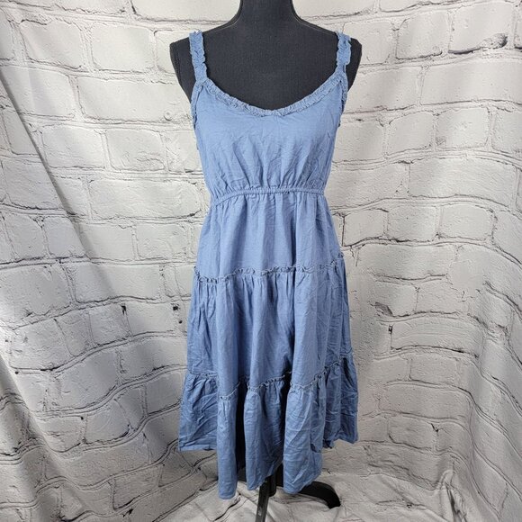 HEIMISH USA Dresses & Skirts - Heimish USA Womens L Chambray Sleeveless Midi Dress‎ Linen Cottagecore Neutral